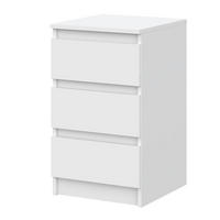 SIDEBOARD SOLA KOM3-3S Schubladen Weiß - Weiß, Holzwerkstoff/Kunststoff (40/69/43cm) - Komodee