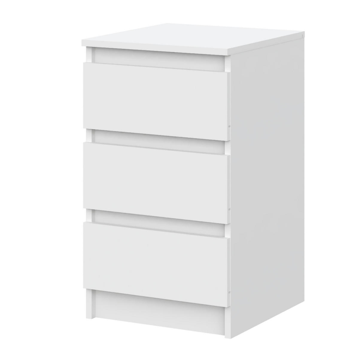 SIDEBOARD SOLA KOM3-3S Schubladen Weiß - Weiß, Holzwerkstoff/Kunststoff (40/69/43cm) - Komodee