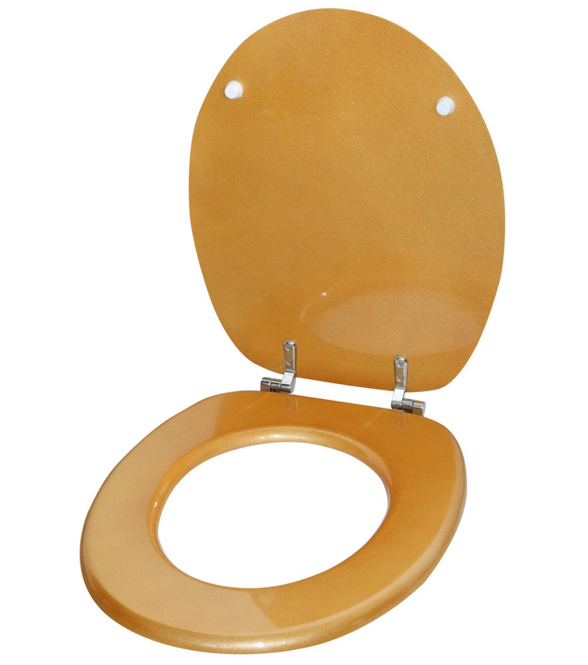 WC-SITZ Glitzer Gold - Goldfarben, Holzwerkstoff (38/6/47cm) - Sanilo