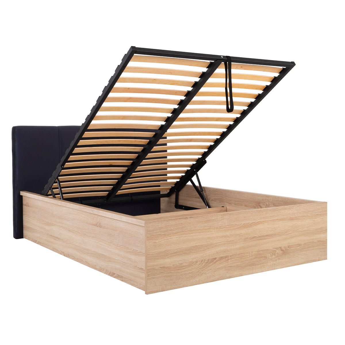 BOXSPRING POSTEL 140/200 Edwin Světlé a černé dřevo - černá, kompozitní dřevo (140/200cm) - Petits-meubles