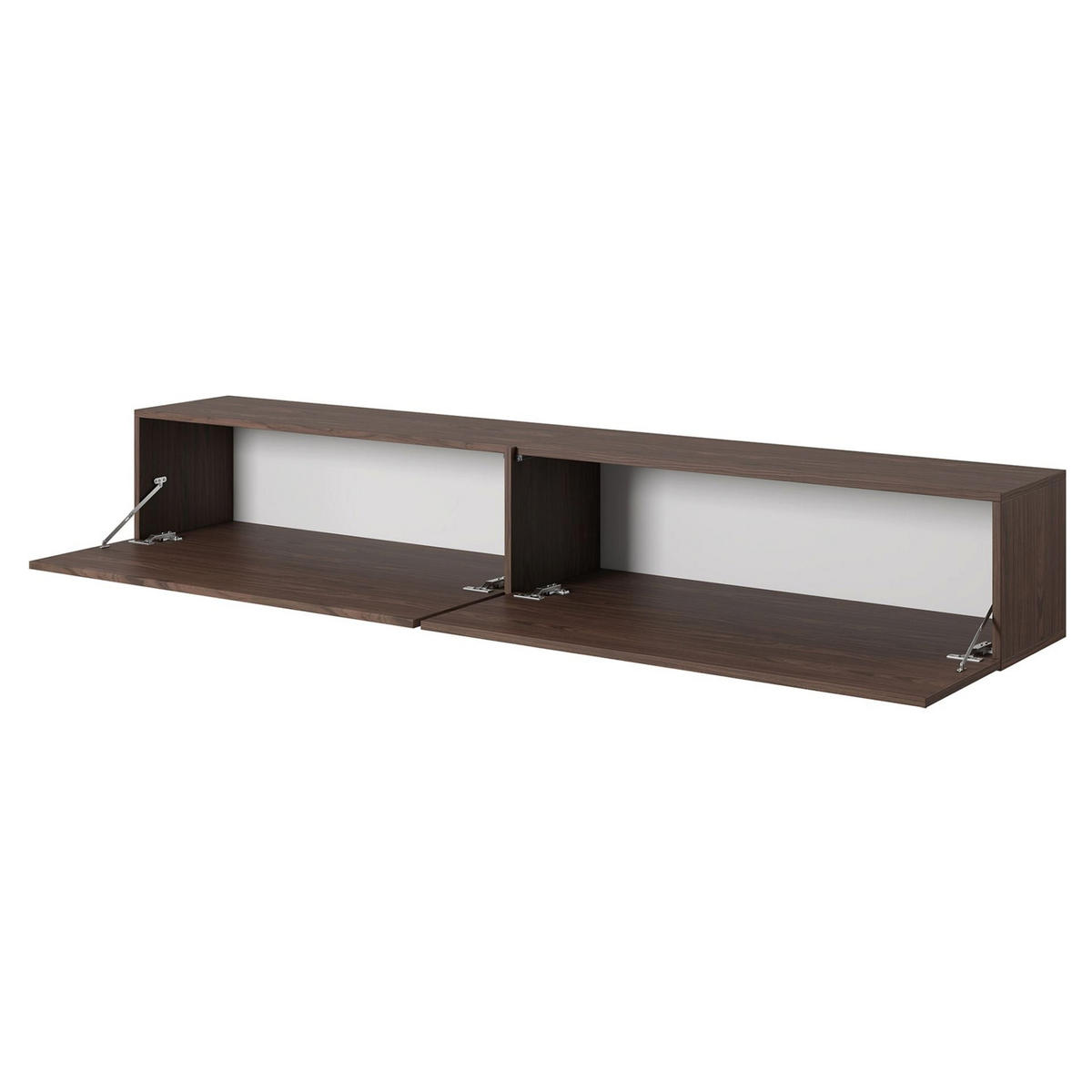 TV stolík Bisira orech 200/30/32 cm - tmavohnedá, kompozitné drevo (200/30/31.6cm) - Selsey