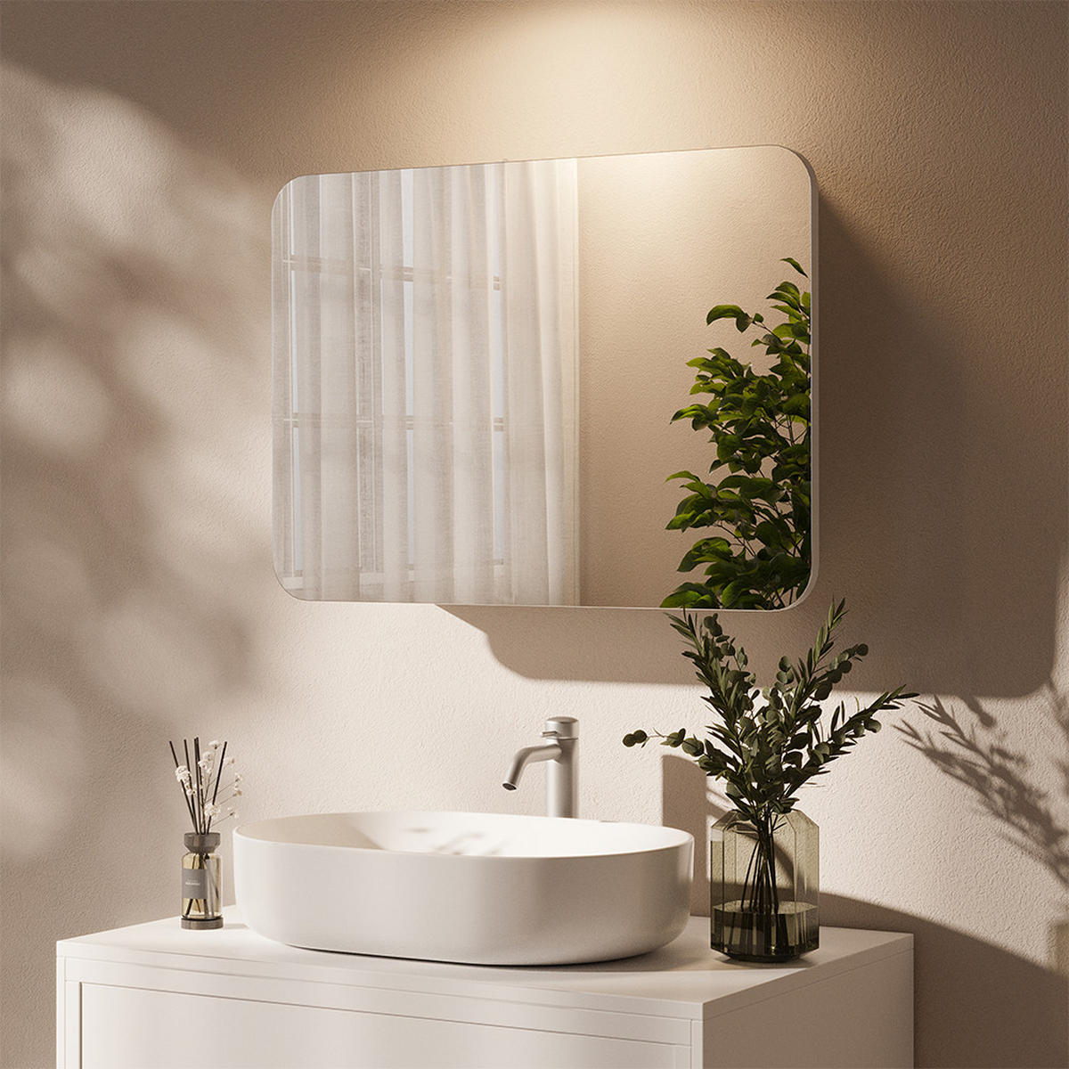 KOUPELNOVÁ ZRCADLOVÁ SKŘÍŇKA Zino Bílá - bílá, kompozitní dřevo (70/50/17.4cm) - Vicco