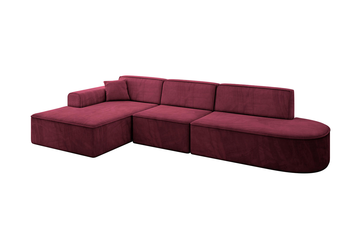 ECKSOFA Ottomane Links IREA-L2-v3 - 318x165x76 cm Bordeauxrot - Bordeaux, Holzwerkstoff/Textil (318/165cm) - ALTDECOR