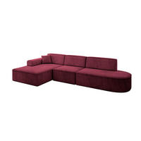 ECKSOFA Ottomane Links IREA-L2-v3 - 318x165x76 cm Bordeauxrot - Bordeaux, Holzwerkstoff/Textil (318/165cm) - ALTDECOR