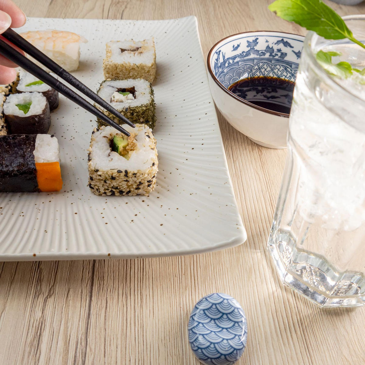 SUSHI PLATTE - Weiß, Keramik (23.4/3.8/26cm) - Intirilife