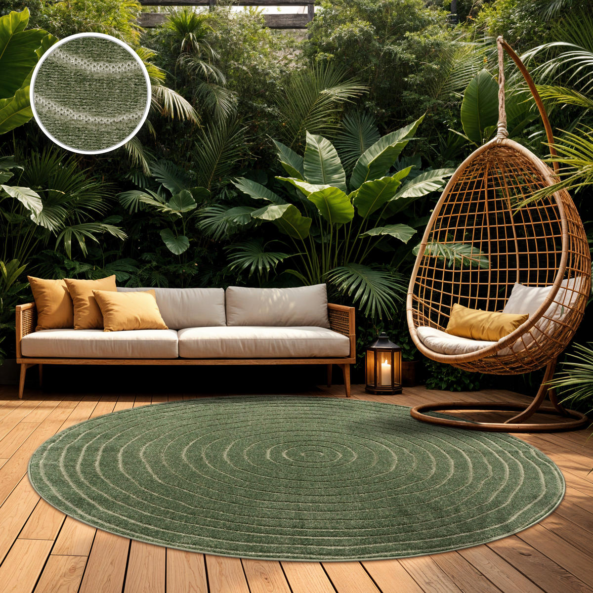 OUTDOORTEPPICH 200/200 cm Cotton 243 - Grün, Kunststoff (200/200cm) - Paco Home