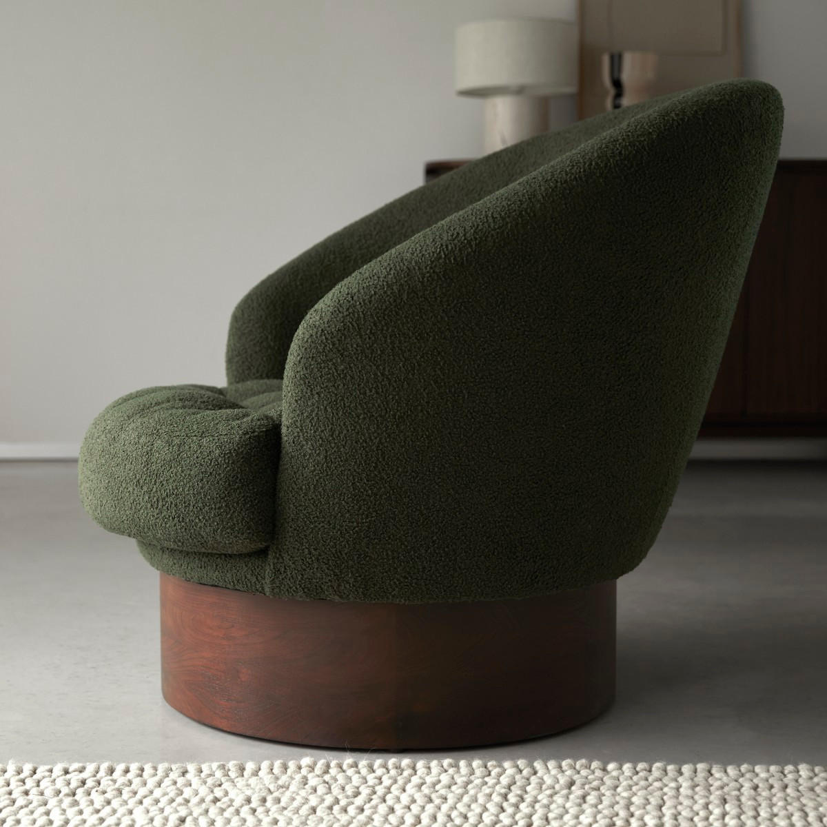 SESSEL Ines Dunkelgrün aus Stoff - Dunkelgrün, Textil (100/82/91cm) - Tikamoon