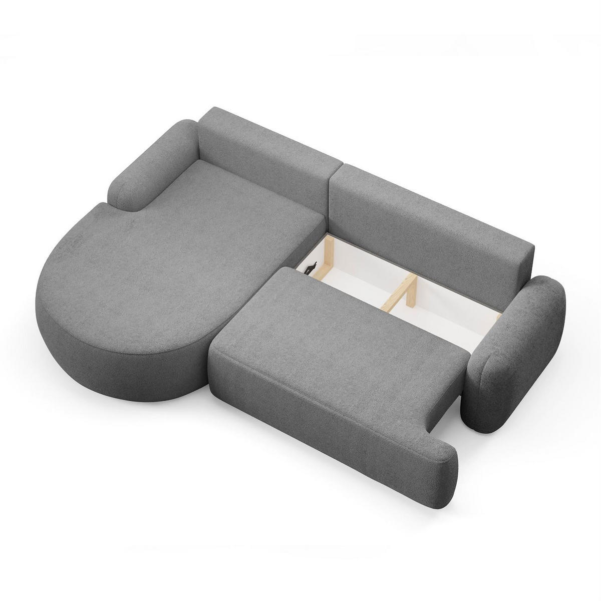 ECKSOFA CLEO mit Schlaffunktion Version Linke QUELLE 92 - Dunkelgrau, Kunststoff (264/172cm) - Lookway