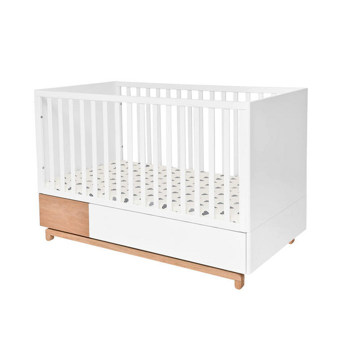 IZBA PRE BÁBÄTKO 2-dielny Biela a drevo - biela, kompozitné drevo (144/96/75cm) - Petits-meubles