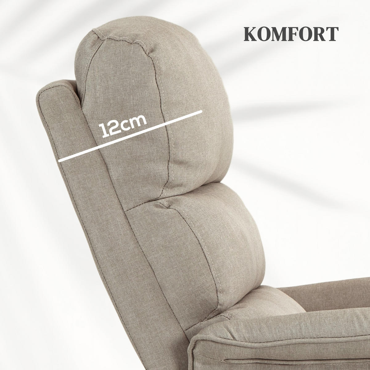 FERNSEHSESSEL mit Aufstehhilfe Elektrisch, Relaxsessel mit Liegefunktion Beige - Beige/Schwarz, Textil/Metall (90/96/66cm) - HOMCOM