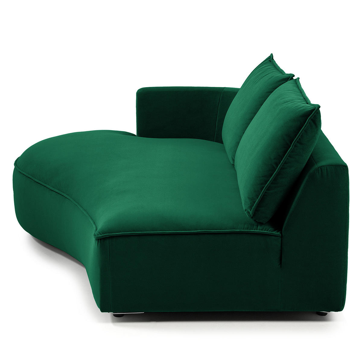 OTTOMANE - modular - Dunkelgrün/Schwarz, Kunststoff/Textil (196/82/146cm) - home24