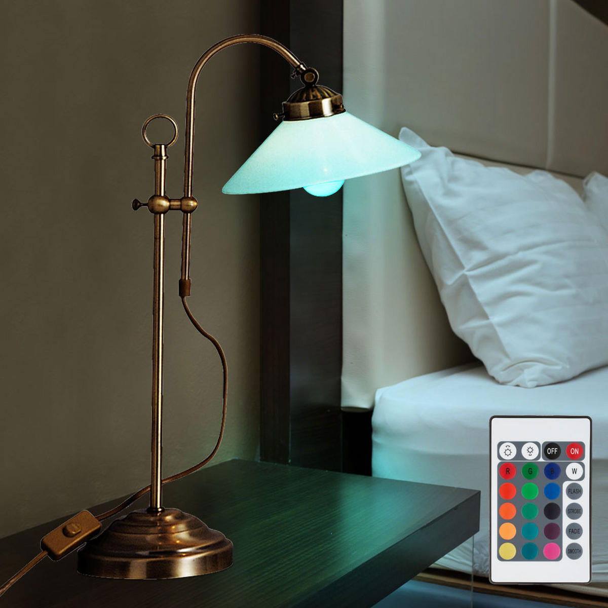 LED TISCHLEUCHTE Landlife Messing - Messingfarben, Glas (33/19.5/54cm) - Globo Lighting