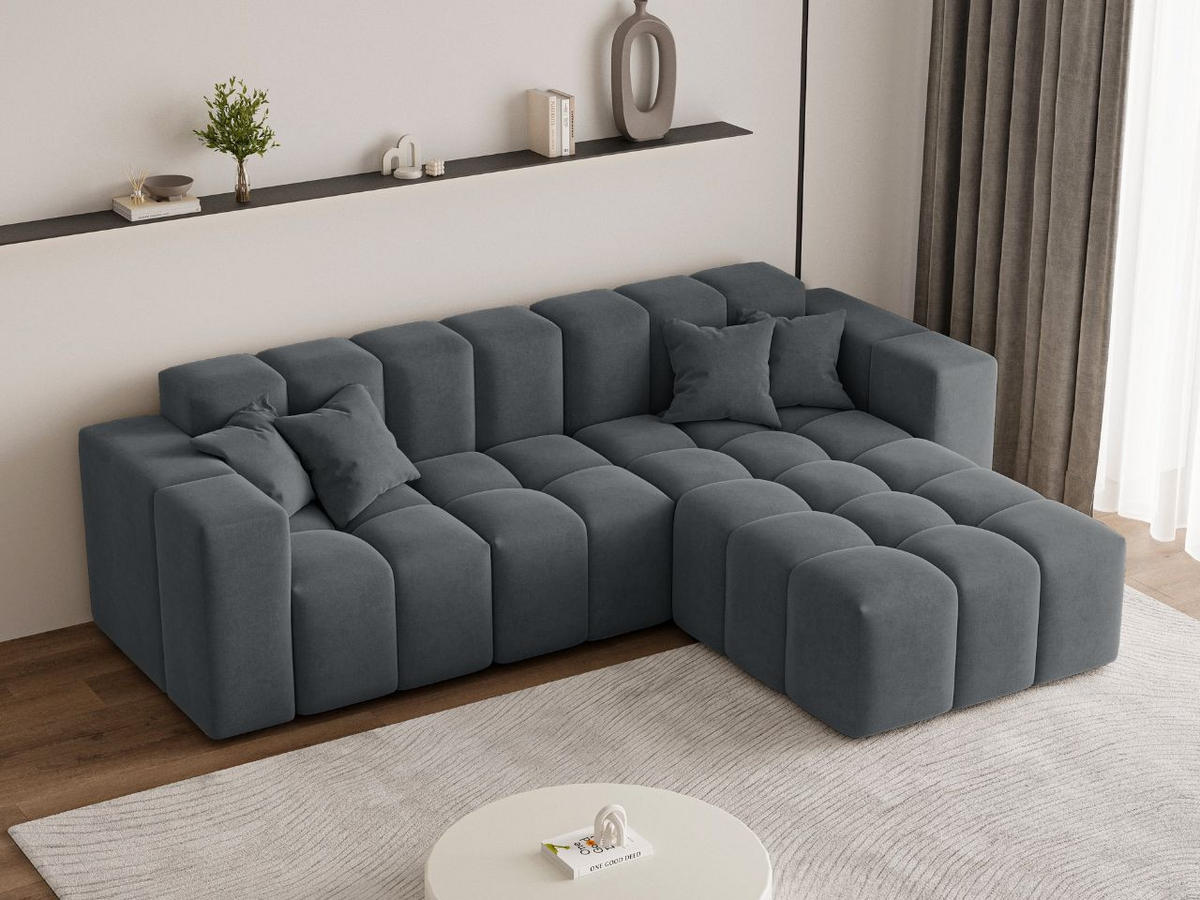 ECKSOFA Loopo Dunkelgrau Rechts - Dunkelgrau, Holz/Textil (265/180cm) - Graingold