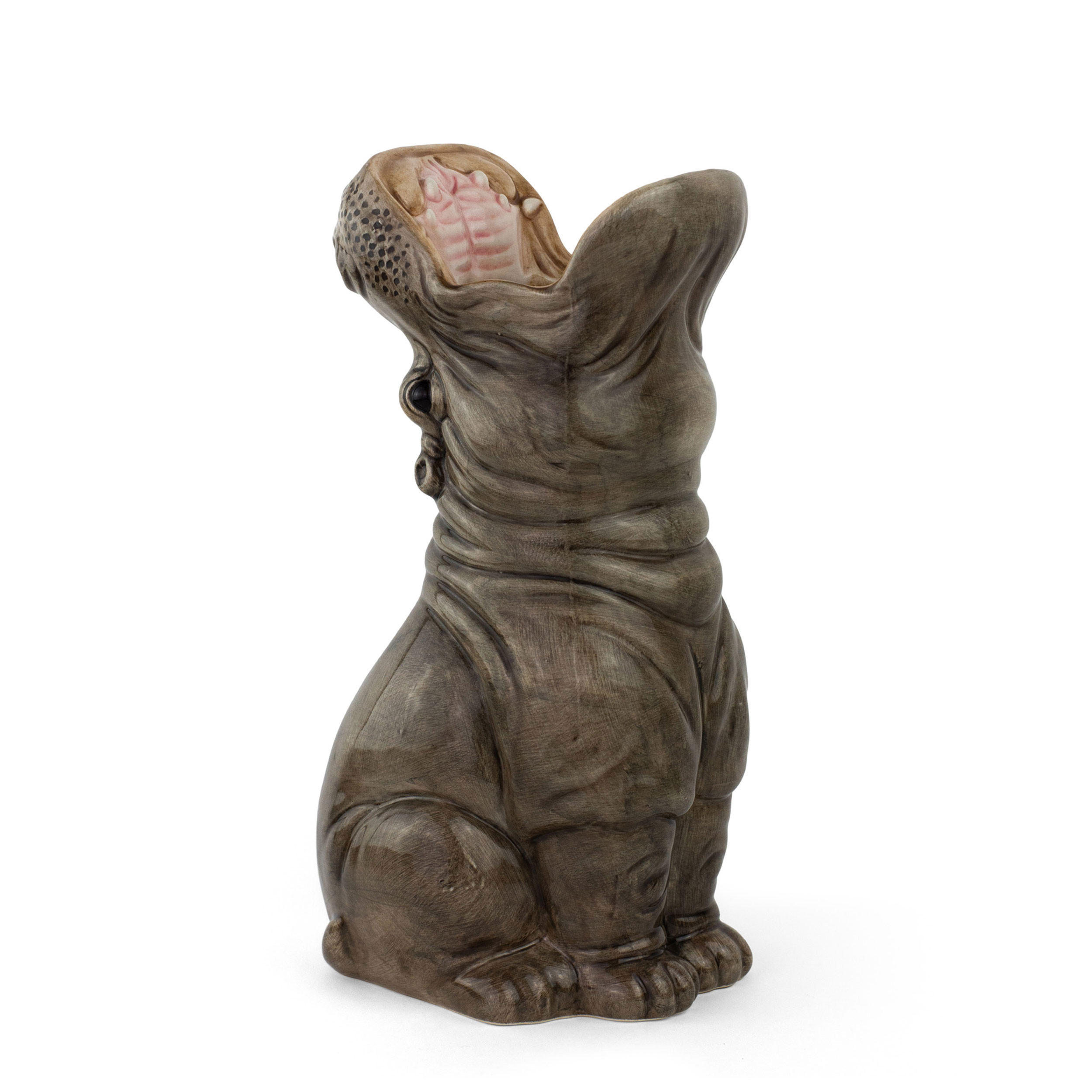 BLUMENVASE Hungry Hippo, Dolomit, Grau, 29 cm - Grau, Keramik (29cm) - Donkey Products