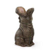 BLUMENVASE Hungry Hippo, Dolomit, Grau, 29 cm - Grau, Keramik (29cm) - Donkey Products