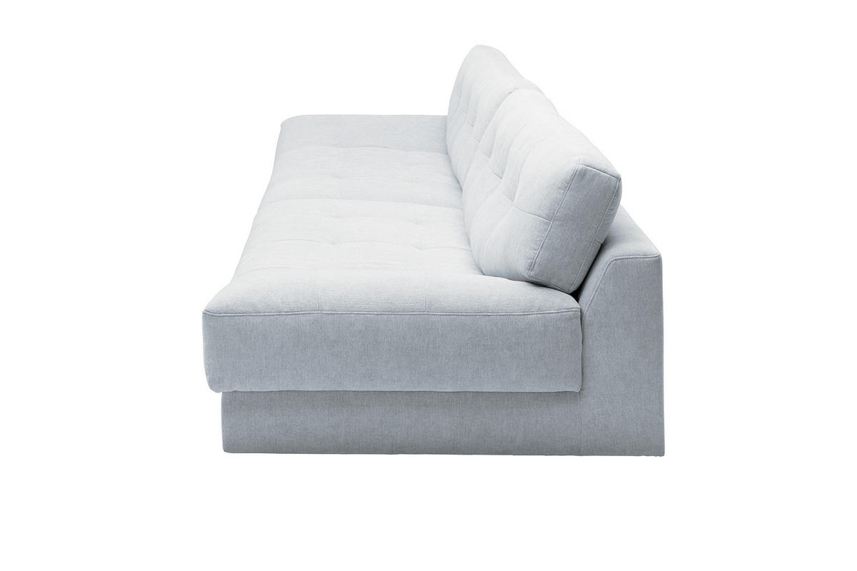 SOFA MOZZA Hellblau Webstoff - Schwarz/Hellblau, Kunststoff/Textil (298/83/123cm) - KAWOLA