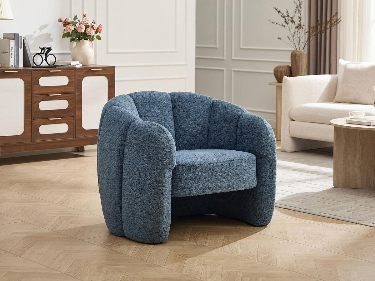 SESSEL mit gerader Rückenlehne - 1 Person - Stoff - Blau - Blau, Textil (93/73/76cm) - Vente-Unique