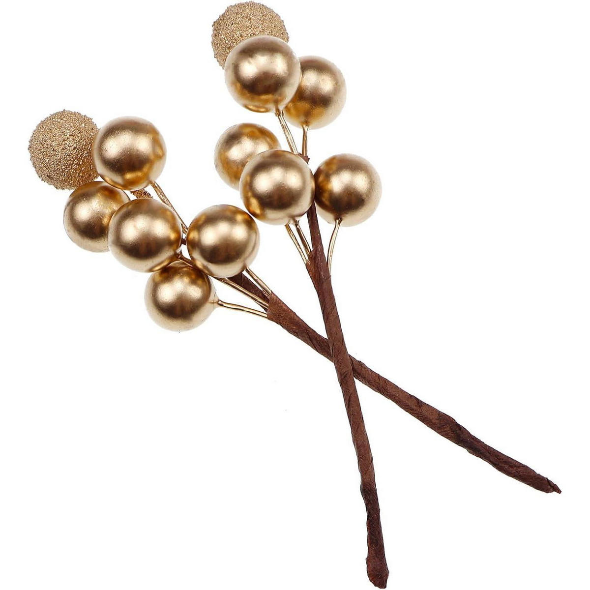 KÜNSTLICHE Beeren 20-teiliges Set Gold Rot - Multicolor, Kunststoff (3cm)