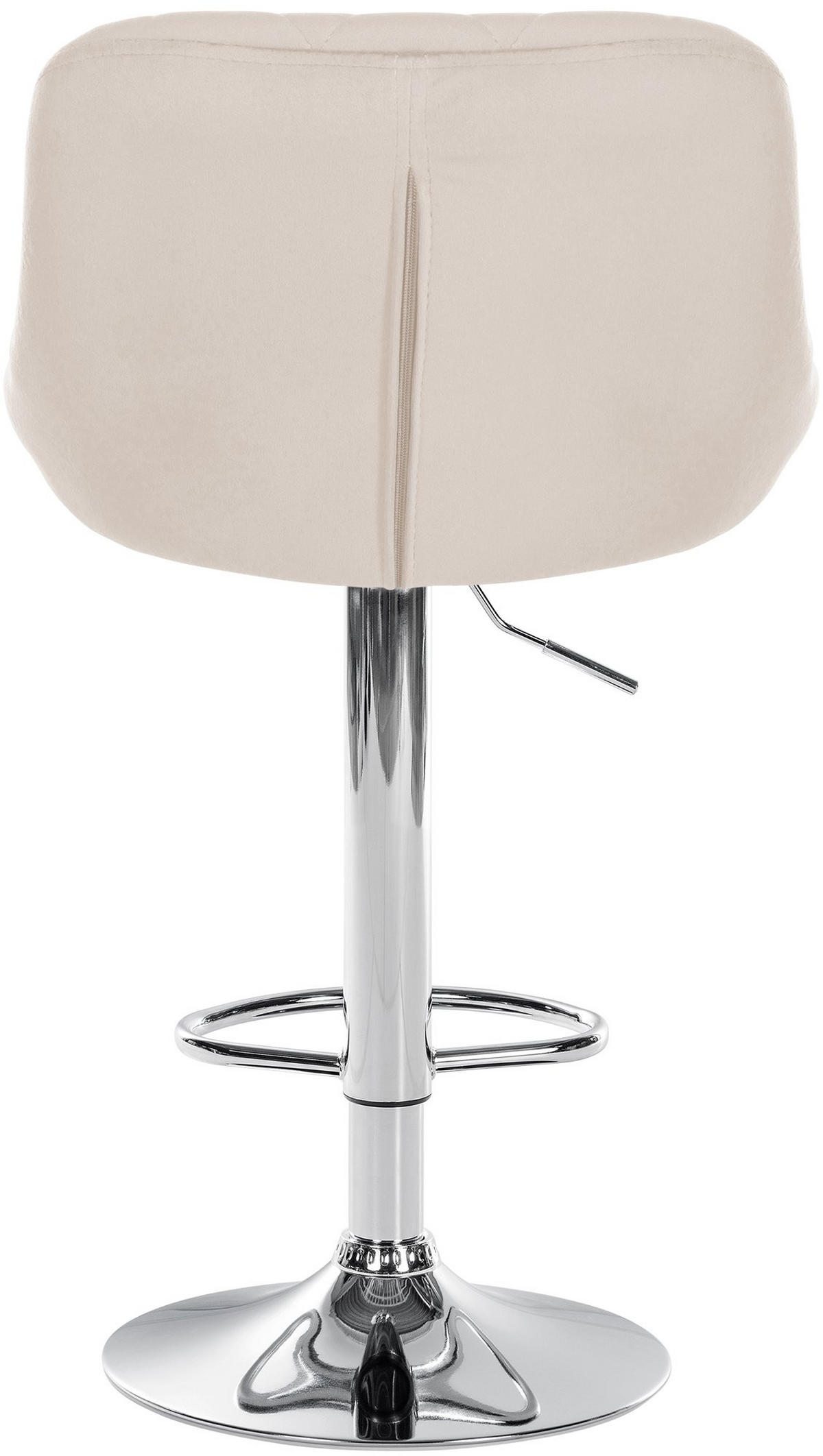 BARHOCKER 2er Set Samt creme - Chromfarben/Creme, Textil/Metall (46/83/49cm) - CLP