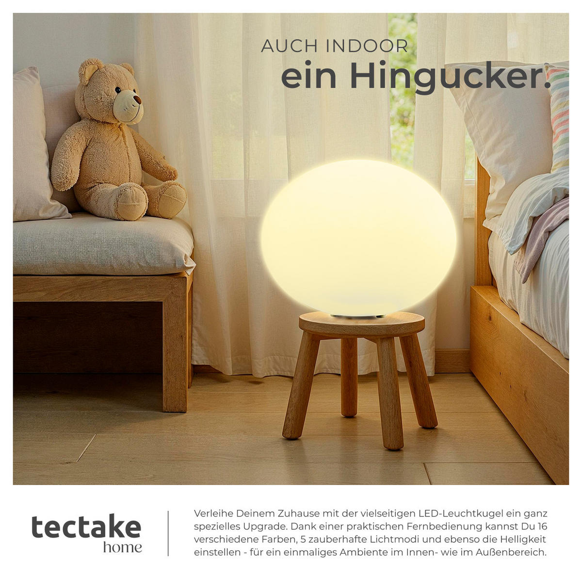 KUGELLEUCHTE Luminous Eye,inklusive Erdspieß,weiß - Weiß, Kunststoff (35/35/21.5cm) - tectake