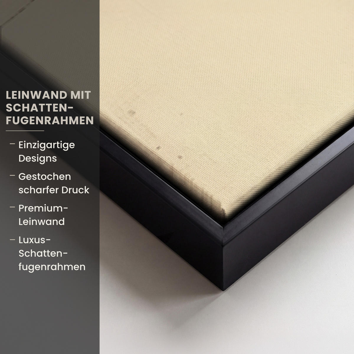 LEINWAND Bilder mit Rahmen - Kreise - Balken - Schwarz - Abstrakt - 150x100 - Schwarz, Textil (150/100cm) - MuchoWow