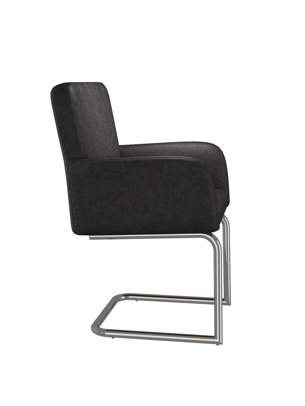 ESSZIMMERSTÜHLE 2er Schwarz Kunstleder Metallbeine modern - Schwarz, Leder (57/86/56cm) - FLIEKS