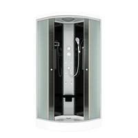 DUSCHE Fertigdusche D10-13M0-EC Schwarz 90x90 - Schwarz, Glas/Kunststoff (90/90/215cm) - AcquaVapore by Sandra Jentho