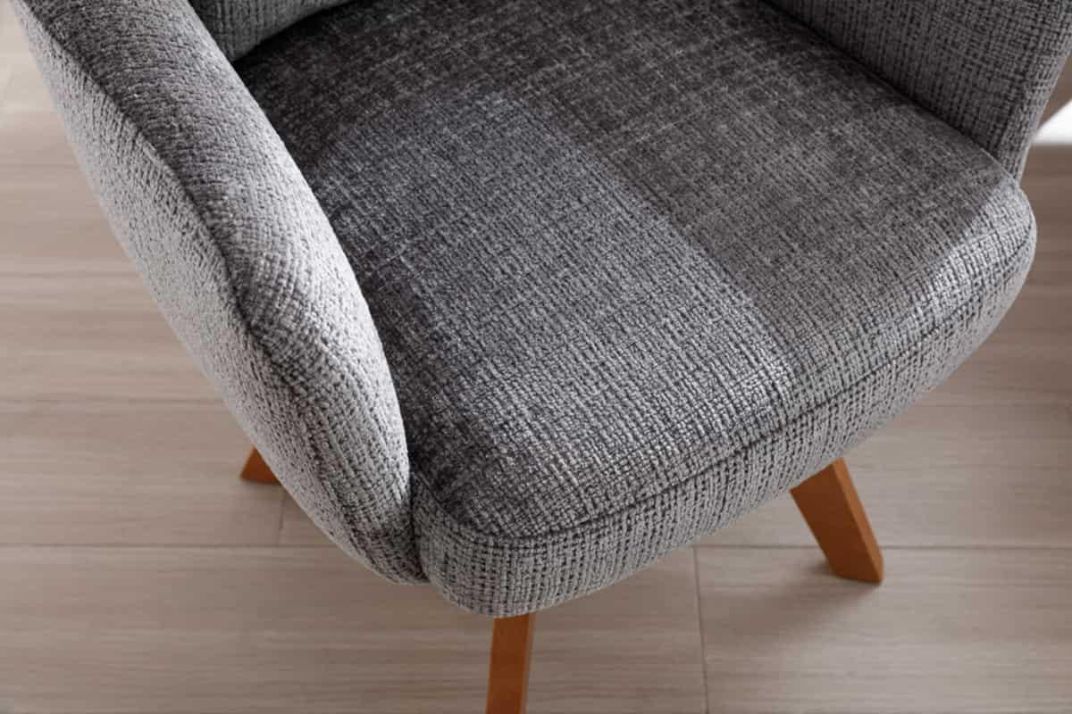 STUHL BIG GEORGE Chenille Grau 90 cm - Braun/Grau, Holz/Kunststoff (60/92/67cm) - riess-ambiente