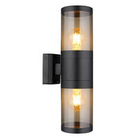 AUSSEN-WANDLEUCHTE Edelstahl Schwarz Rauch - Schwarz, Metall (10.2/38/15.5cm) - Globo Lighting