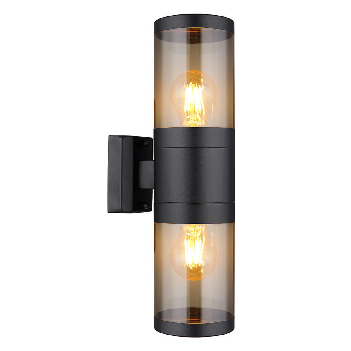 AUSSEN-WANDLEUCHTE Edelstahl Schwarz Rauch - Schwarz, Metall (10.2/38/15.5cm) - Globo Lighting