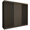 SCHWEBETÜRENSCHRANK Cabinio Grau Schwarz 240/216/61 cm – Modern, mit Lamellen - Schwarz/Grau, Holzwerkstoff/Kunststoff (240/216.1/61cm) - AX Living