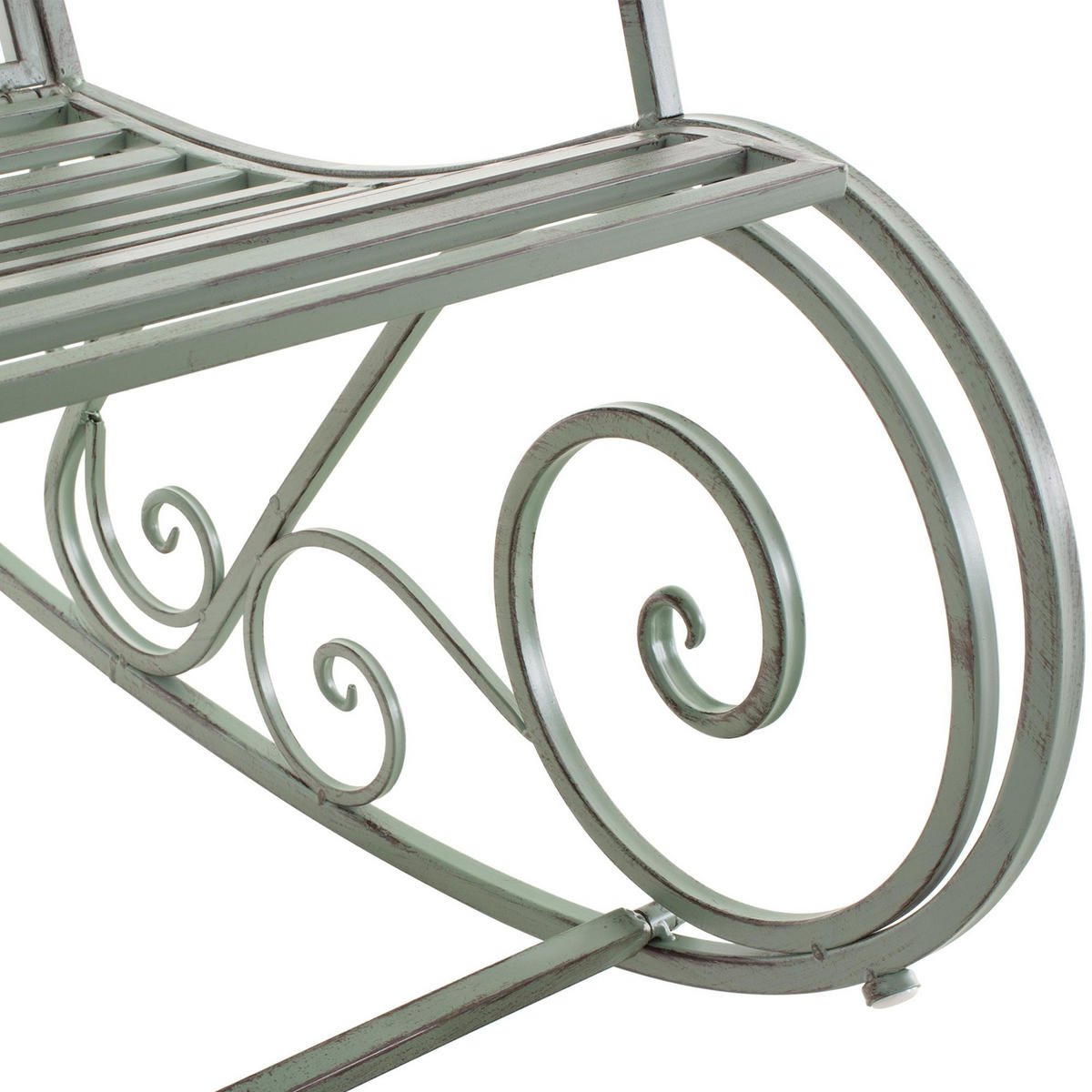 SCHAUKELSTUHL Anna Antik Outdoor 56x90x94cm Metall Antik-Grün Gartenstuhl - Grün, Metall (56/94/90cm) - DELUKE