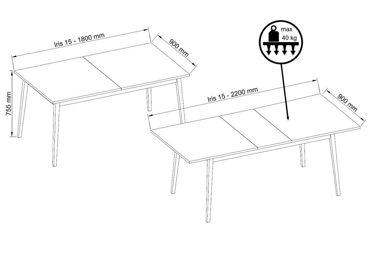 ESSZIMMER-SET Iris grau 4-teilig - Schwarz/Grau, Holz/Holzwerkstoff (418/192/90cm) - Feldmann-Wohnen