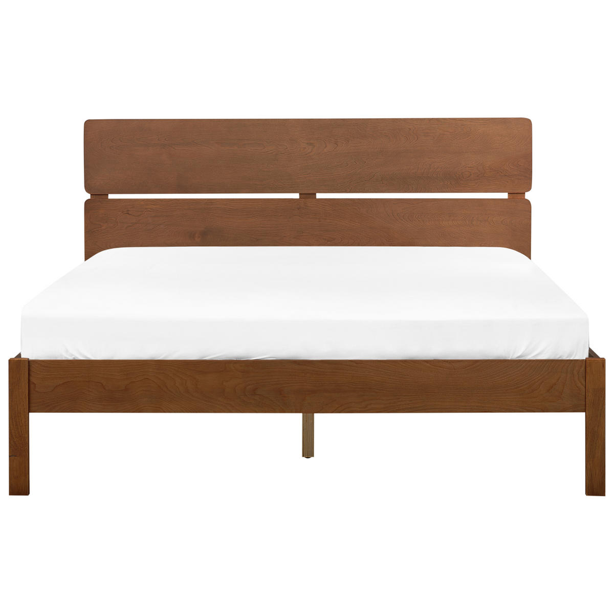 BETT mit Lattenrost 160x200 cm Braun Boisset - Dunkelbraun, Holz (160/200cm) - Beliani