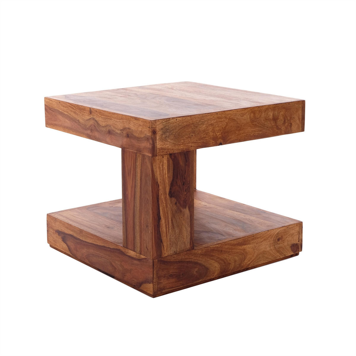 COUCHTISCH TIERRA Sheesham Holz massiv naturfarben - Naturfarben, Holz (45/45/40cm) - DESIGN DELIGHTS