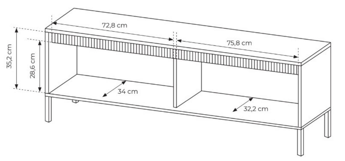 SCHRANK Beige ENSO Auf Metallfüßen - Beige, Holzwerkstoff (153.5/53.4/39.5cm) - Sepro Meble