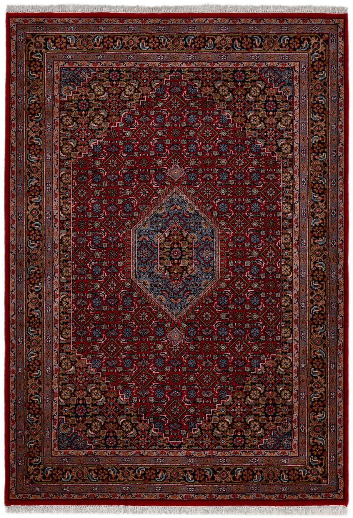ORIENTTEPPICH Indo Bidjar, klassisch, strapazierfähig 120x180 cm - Rot, Textil (120/180cm) - Rug and Roll