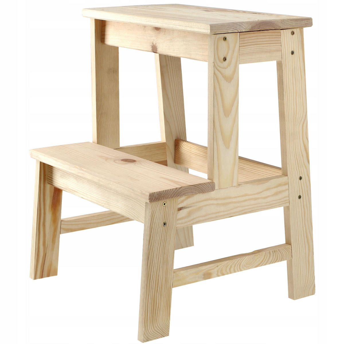 LEITERHOCKER aus Holz 40 x 50 cm - Naturfarben, Holz (40/35cm) - KADAX