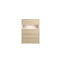 KOMMODE BALYR 79,8/111/40cm mit 4 Schubladen Türen Eiche Helle - Eichefarben/Beige, Holzwerkstoff (79.8/111/40cm) - MASSENO