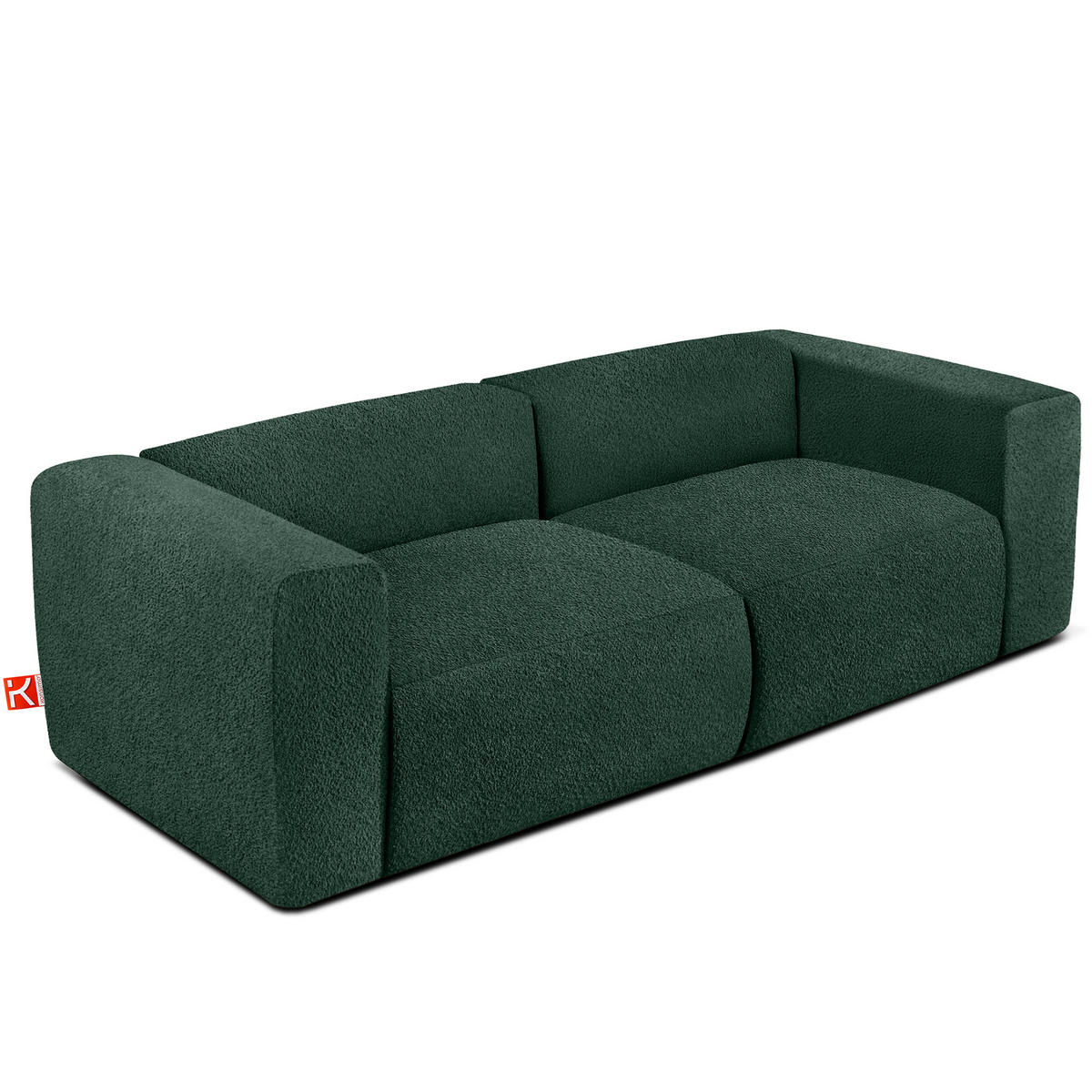 2,5-SITZER SOFA BUFFO, Dunkelgrün - Dunkelgrün, Holz/Holzwerkstoff (250/73/96cm) - KONSIMO®