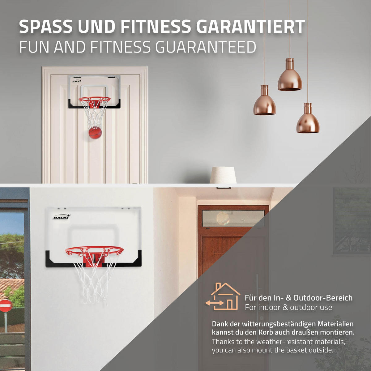 BASKETBALLKORB 58/40cm - Schwarz/Weiß, Metall (58/36cm) - Hauki