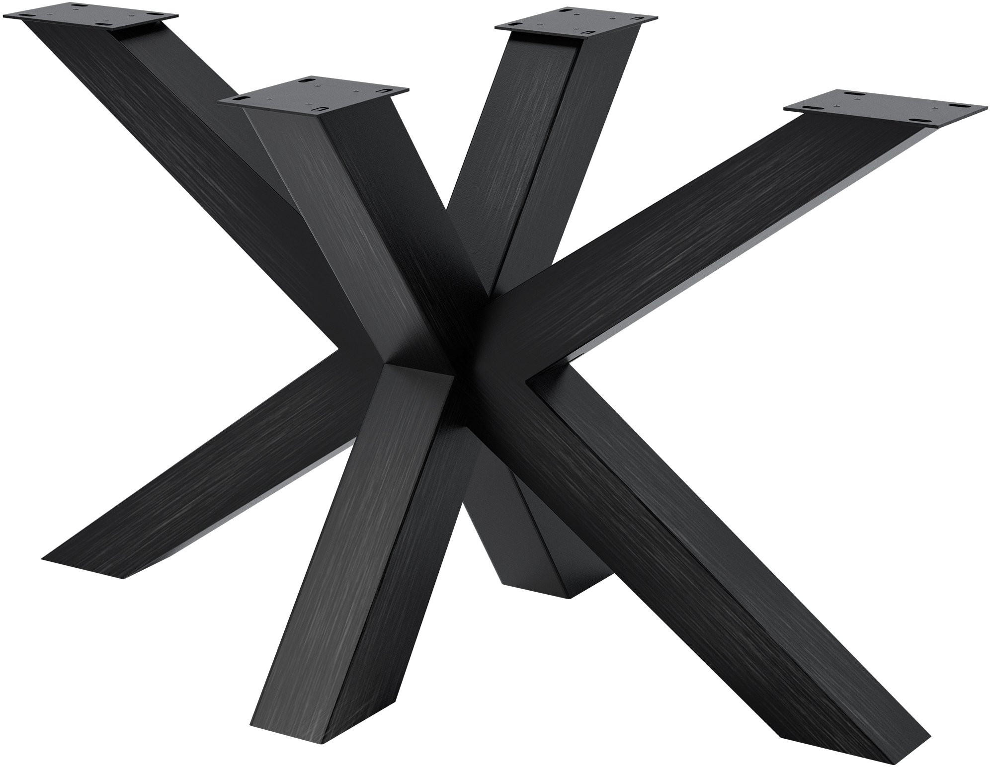 CLP Tischbein Schwarz, Schwarz 120x71x68 cm