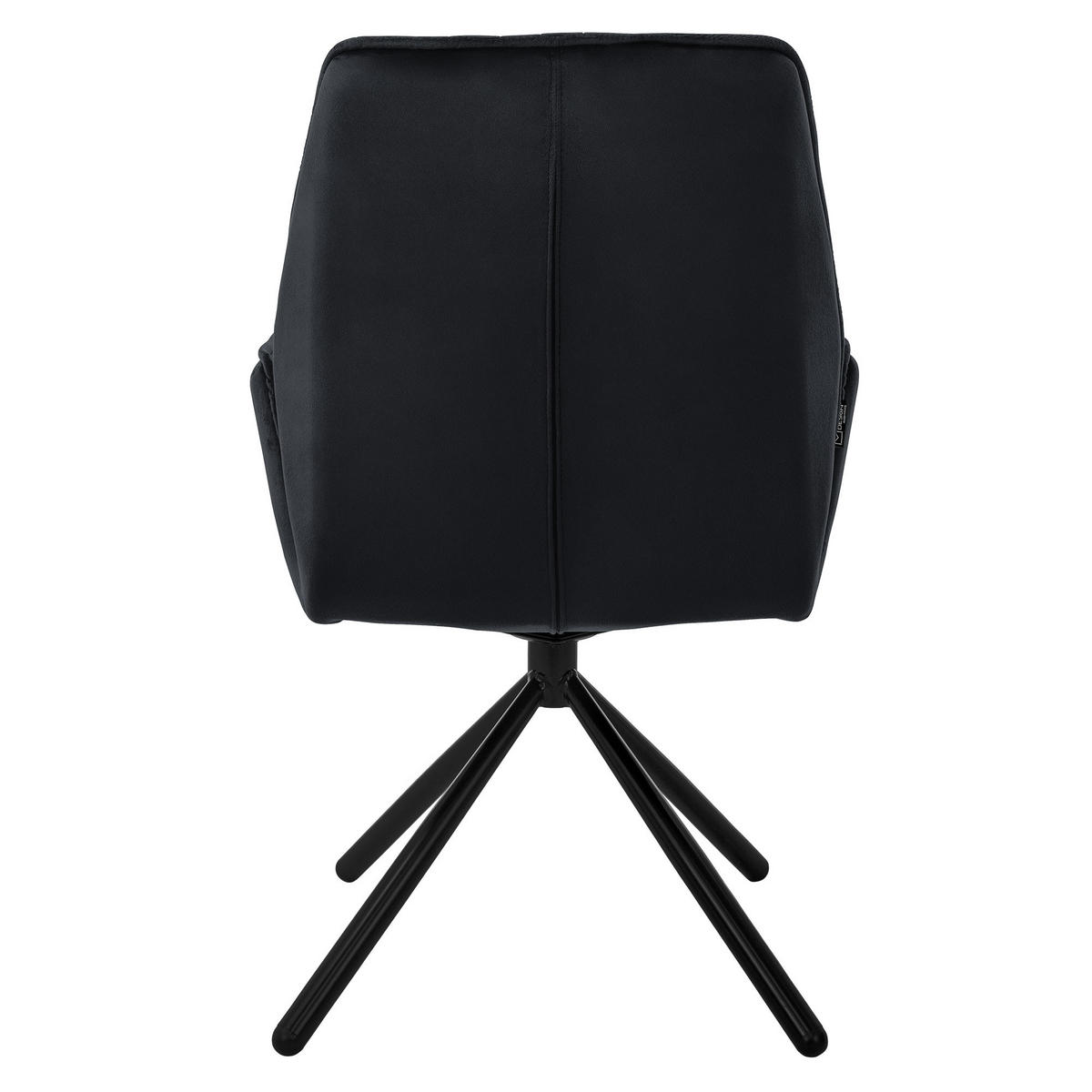 DREHSTUHL Samt Schwarz - Schwarz, Metall (63/90/57cm) - ML-DESIGN