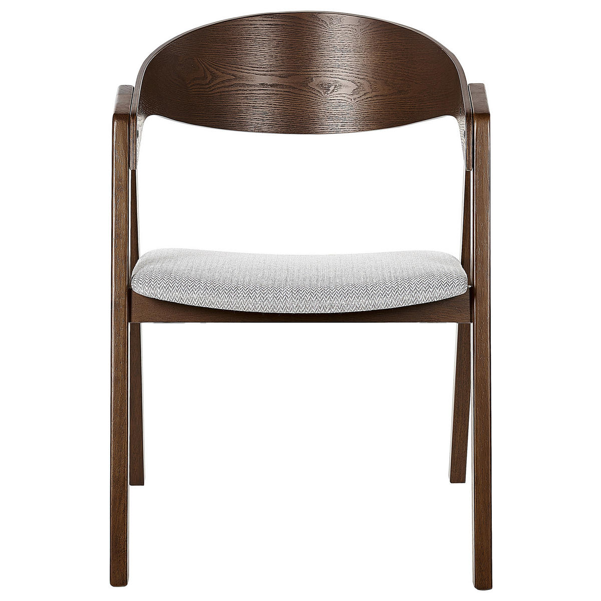 ESSZIMMERSTUHL 2er-Set Holzwerkstoff Dunkler Holzfarbton Yuba - Dunkelbraun, Holz/Textil (56/79/44cm) - Beliani
