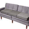 SOFA-AUFLAGE Velours grau 150/50/10 cm – langes Sitzkissen orthopädisch - Grau, Textil (150/50/10cm) - Homescapes