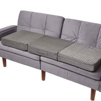 SOFA-AUFLAGE Velours grau 150/50/10 cm – langes Sitzkissen orthopädisch - Grau, Textil (150/50/10cm) - Homescapes