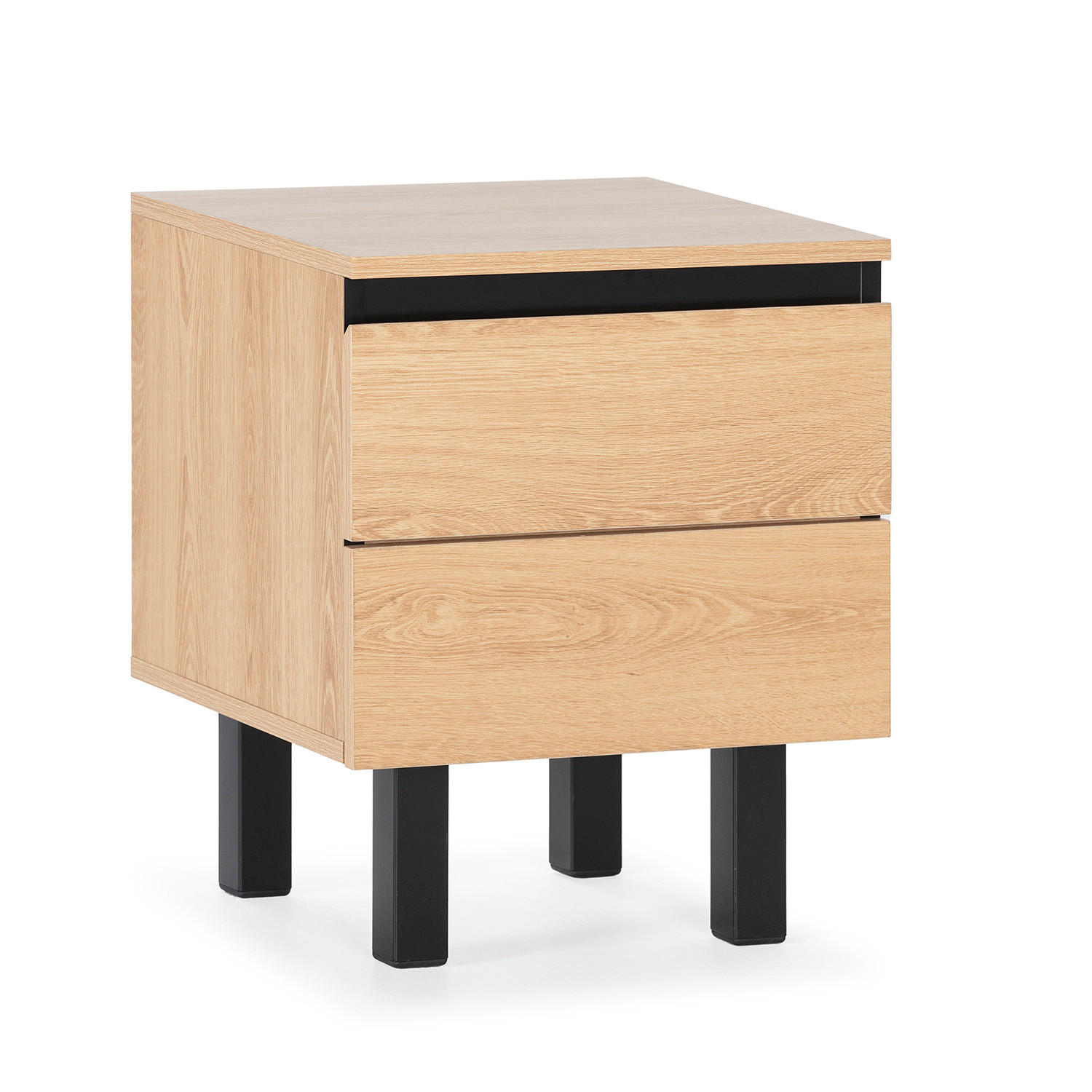 NACHTTISCH Molina, eichefarben - Honigeiche, Holzwerkstoff/Metall (40/50/40cm) - VS Venta-stock