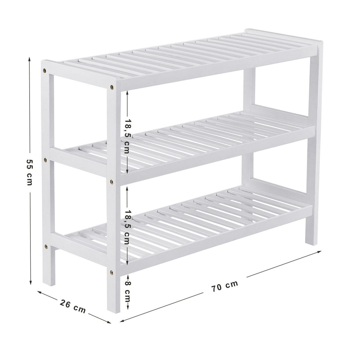 SCHUHREGAL, weiss - Weiß, Holzwerkstoff (70/55/26cm) - A2A Home
