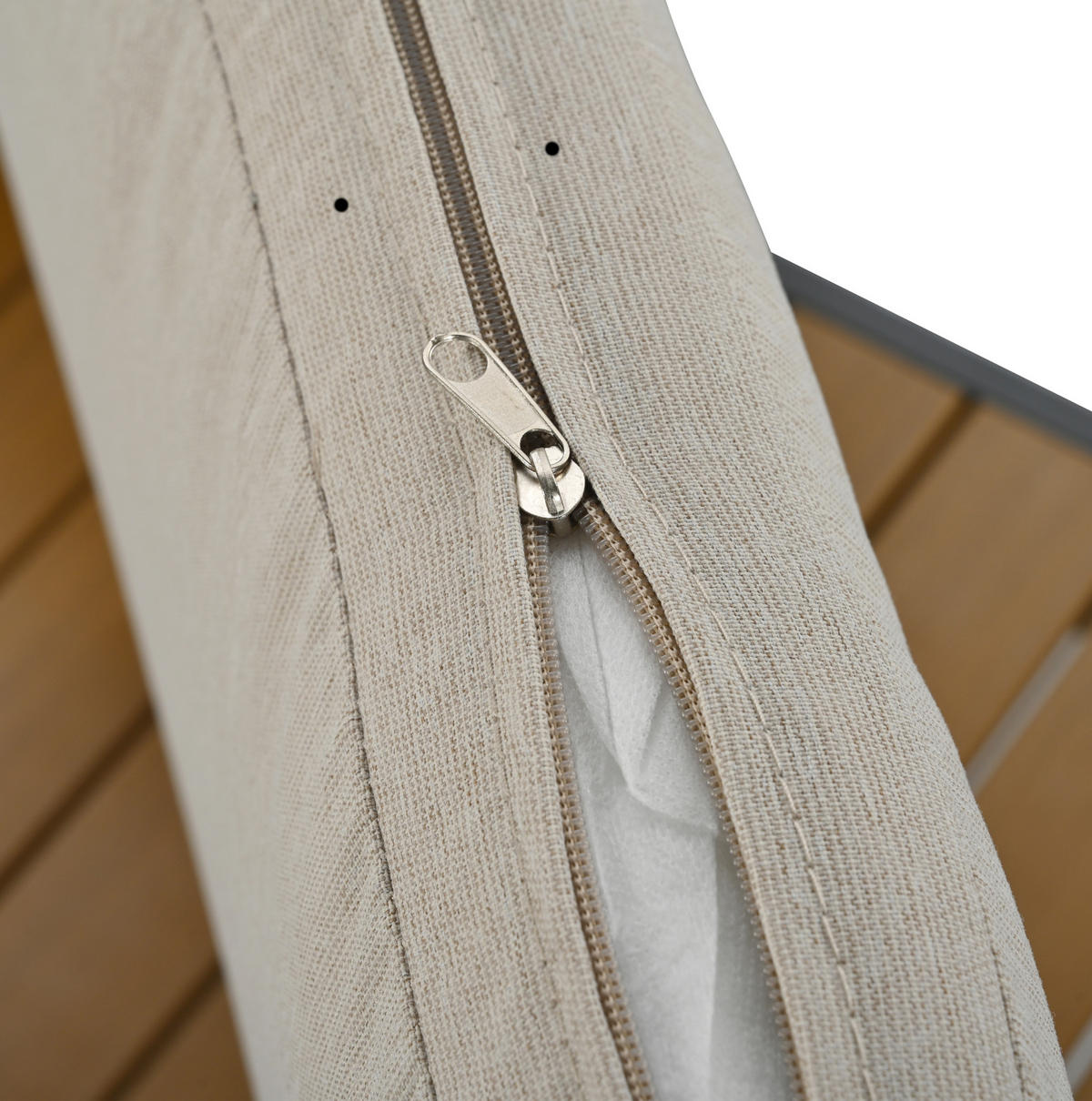 GARTENSET 5-tlg. 187x67x63cm beige aus Stahl und Seil, wasserdicht - Beige, Textil - Modfu