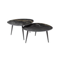 COUCHTISCH-SET PONTE Schwarz Keramik - Schwarz, Keramik/Metall (70/58/40cm) - KAWOLA